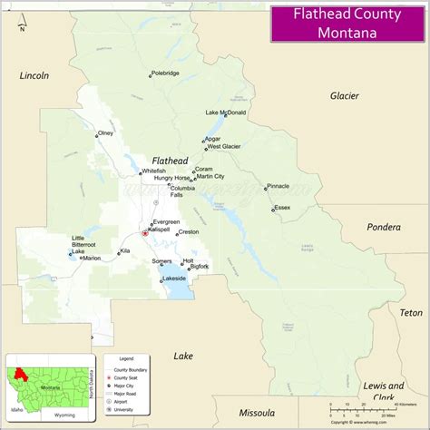 Map of Flathead County, Montana - Where is Located, Cities, Population ...