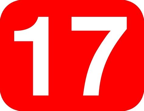 Red Rounded Rectangle With Number 17 clip art Free vector in Open ...