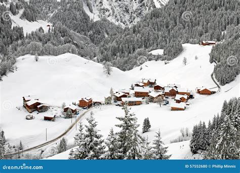 Austrian Winter Scene Stock Photo - Image: 57552680