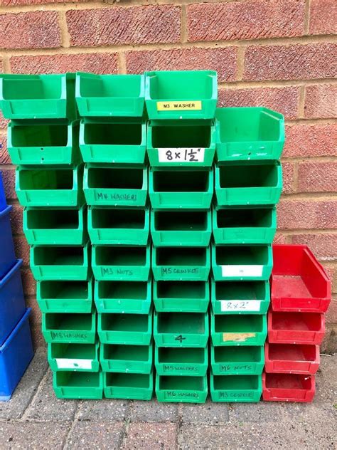 50p EACH BIN Plastic Storage Bins - Stackable - Garage - Home ...