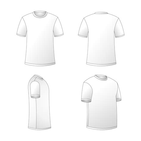 White Short Sleeve T-Shirt Outline Template 20857140 Vector Art at Vecteezy