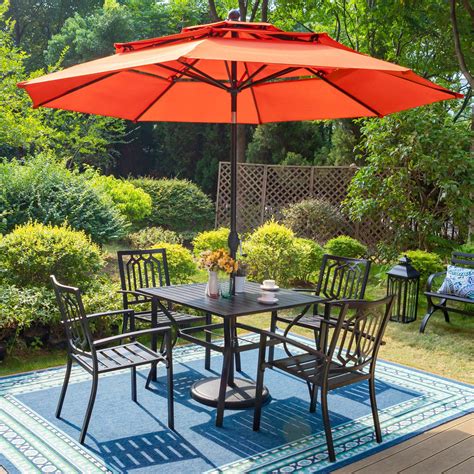 MF Studio 6-Piece Outdoor Patio Set with 10 FT Umbrella , 4 PCS Metal ...