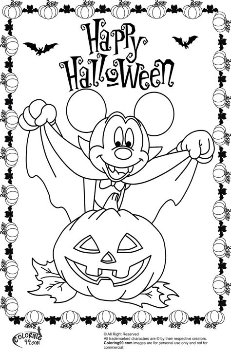 Halloween coloring sheets, Mickey mouse coloring pages, Halloween ...