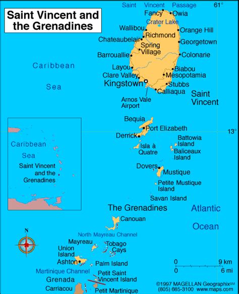 Mustique Map Of The Caribbean - Canyon South Rim Map