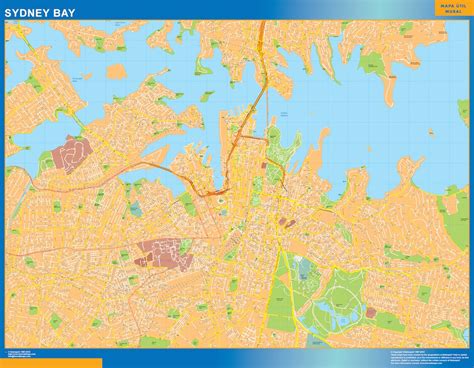 Sydney Bay wall map | Vector World Maps