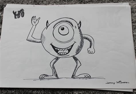 How To Draw Monsters Inc Mike Step By Step