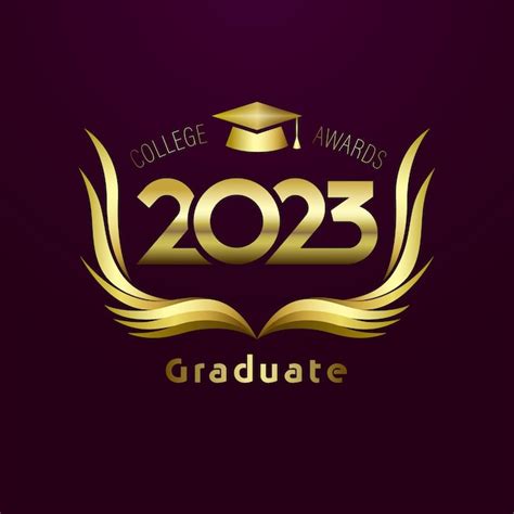 Premium Vector | Class of 2023 year graduation logo. open golden ...