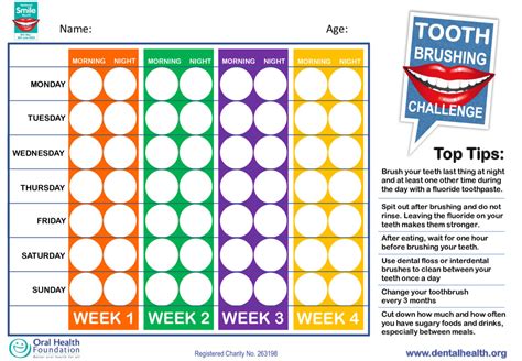 Brush Your Teeth Chart Free Printable