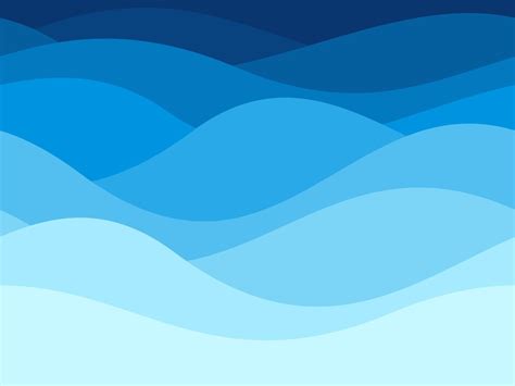 Blue waves pattern. Summer lake wave, water flow abstract vector seaml ...