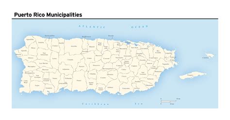 Large municipalities map of Puerto Rico | Puerto Rico | North America ...