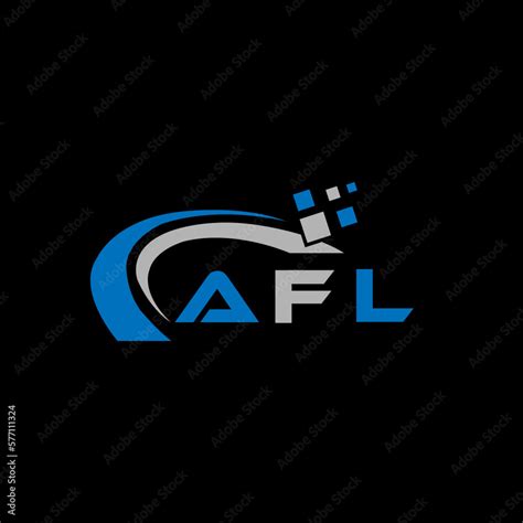 AFL letter logo design on black background. AFL creative initials ...