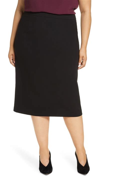 Halogen® Stretch Twill Pencil Skirt (Plus Size) | Nordstrom