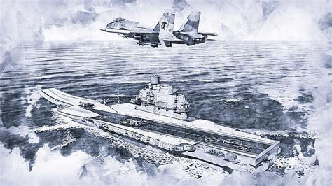 Aircraft Carrier - 01 Painting by AM FineArtPrints