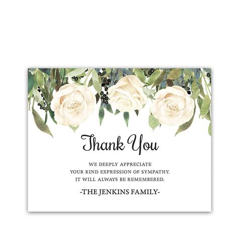 Floral Thank You Cards for Funerals and Memorials. We personalize each ...