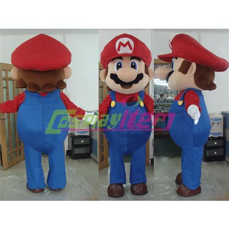 Custom Made movie Cartoon Mario Mascot Costume Mario Cosplay Costume ...