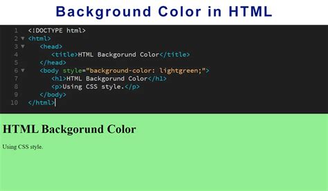 HTML Background Color - Set and Change