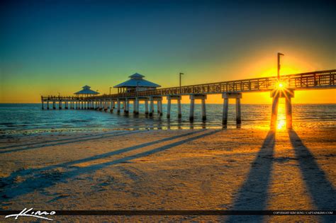 Fort Myers Fishing Pier Sunset at Beach | HDR Photography by Captain Kimo