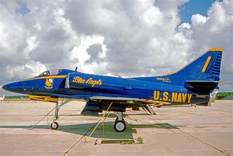 sky2 A-4F Skyhawk of the Blue Angels US Navy aerobatic team in 1975 ...