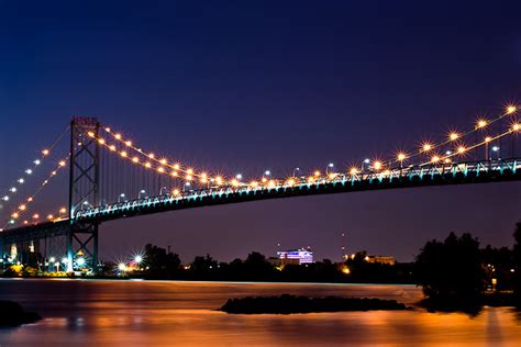 Ambassador Bridge at night. | Flickr - Photo Sharing!