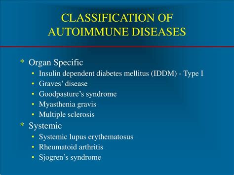 PPT - AUTOIMMUNITY AND AUTOIMMUNE DISEASES PowerPoint Presentation ...