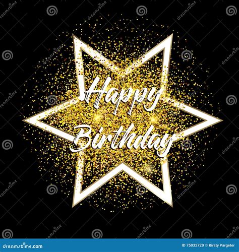 Gold Glitter Happy Birthday Background Stock Vector - Illustration of ...