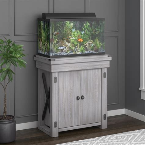 Flipper Wildwood 20 Gallon Aquarium Stand, Rustic White - Walmart.com ...