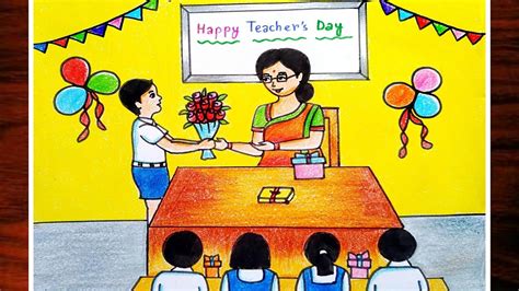 Teachers Day Special Drawing|Teachers Day Poster Drawing|Teachers Day ...