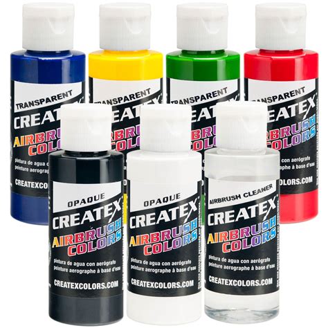 Createx 6 COLOR SET Transparent Airbrush Paint Colors - Walmart.com