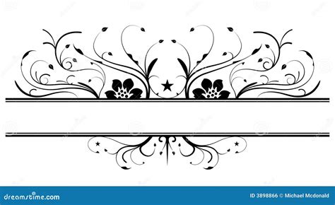 Floral Banner Design In Black Royalty Free Stock Image - Image: 3898866