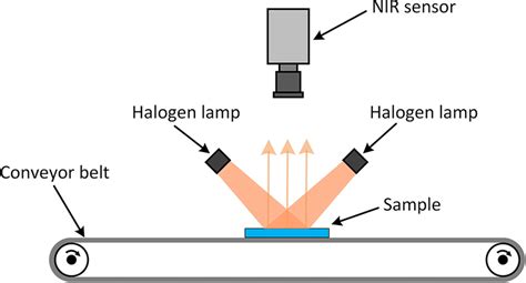 Near-infrared sensor and halogen lamps arrangement. | Download ...