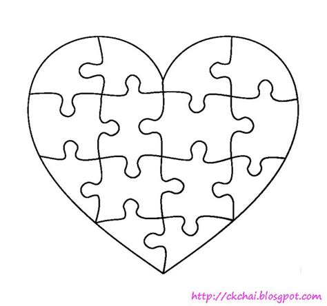 Puzzle Of Life 谜图人生: Free Heart Shaped Puzzle Template | Puzzle piece ...