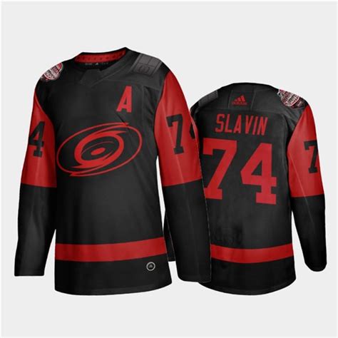 Carolina Hurricanes #74 Jaccob Slavin Black 2021 Stadium Series Jersey