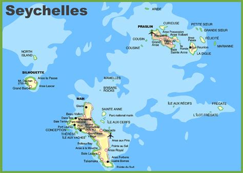 Seychelles islands map - Ontheworldmap.com