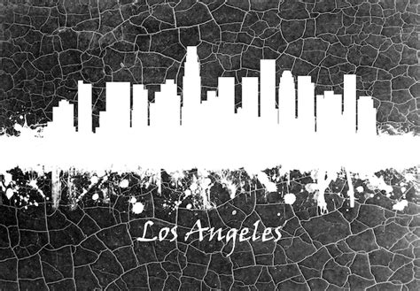 Premium Photo | Los angeles skyline black and white