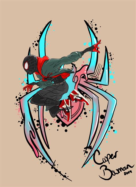 Grafiti Styled Miles Morales Spiderman Artwork, Marvel Spiderman Art ...