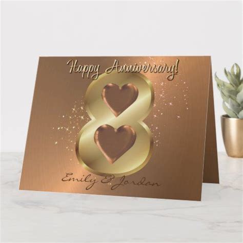 Paper Anniversary Cards Paper & Party Supplies Bronze Medal Happy 8th ...