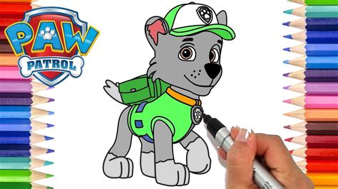 How to Draw Paw Patrol Rocky | Coloring Pages for Kids | Learn to Draw ...