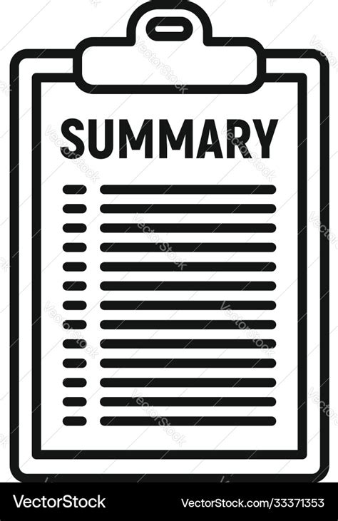 Company summary icon outline style Royalty Free Vector Image