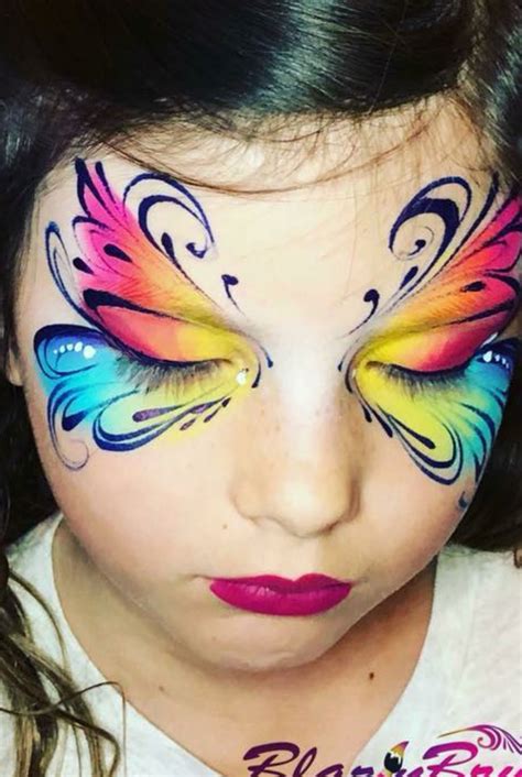 Colourful butterfly | Butterfly face paint, Face painting designs, Face ...