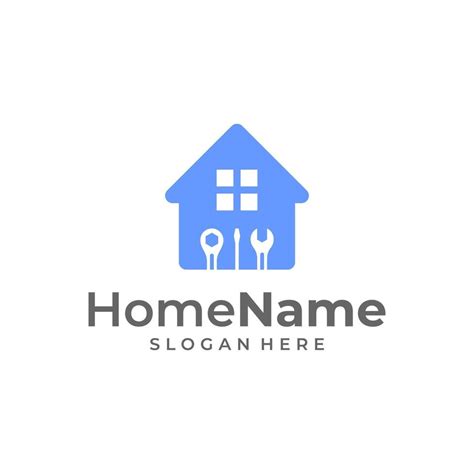 Home service logo illustration template. Mechanic home logo design ...