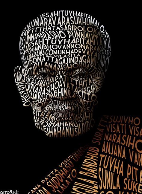 Buddhist Monk Text Art Typography, Typography Portrait, Typography ...