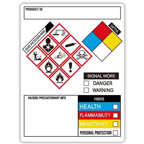 GHS Labels, SDS OSHA Labels for Chemical Safety Data, 3 x 4 Inch Roll ...