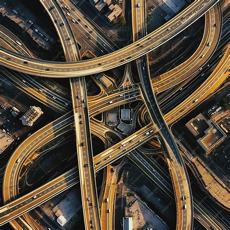 Premium AI Image | An aerial view of a highway intersection with a ...