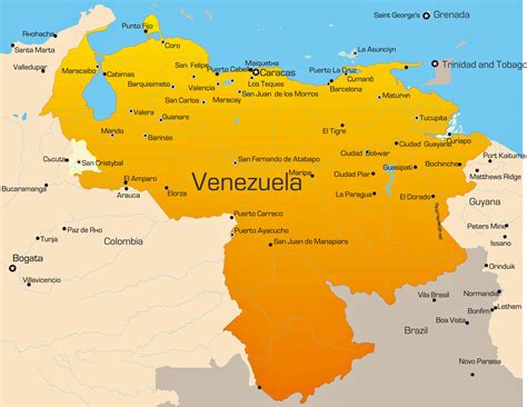 Cities map of Venezuela - OrangeSmile.com