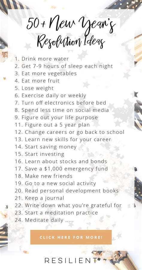 50+ New Year’s Resolution Ideas for 2020 - Resilient | Personal growth ...