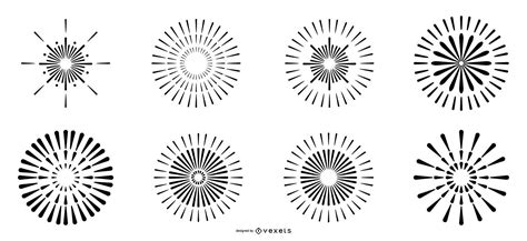 Line Fireworks Vector Set Vector Download