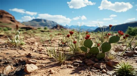 Premium AI Image | cactus plants in a desert