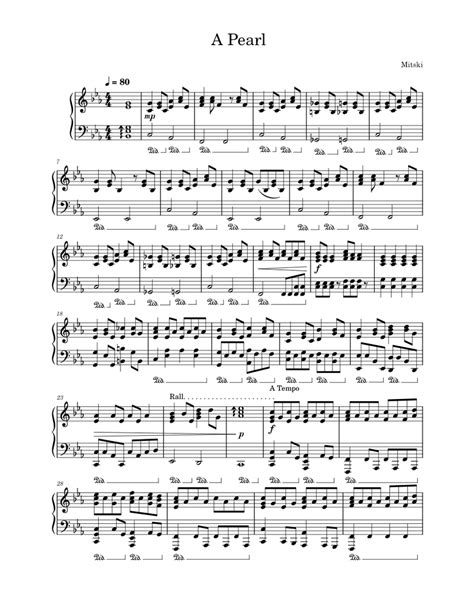 A Pearl – Mitski Sheet music for Piano (Solo) | Musescore.com