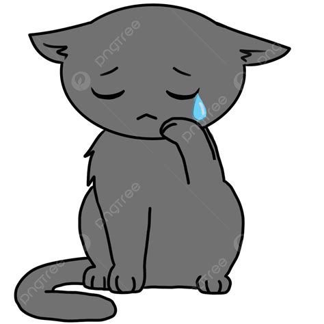 Gato Negro Triste Vector Png Triste Gato Negro Pintar Png Y Vector ...