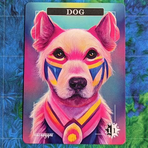 Dog (Rainbow) Token - Full Art Token - Arrow Road Creations